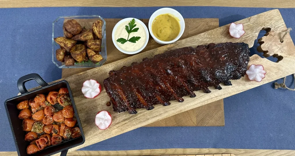 Żeberka BBQ w glazurze miodowo-musztardowej