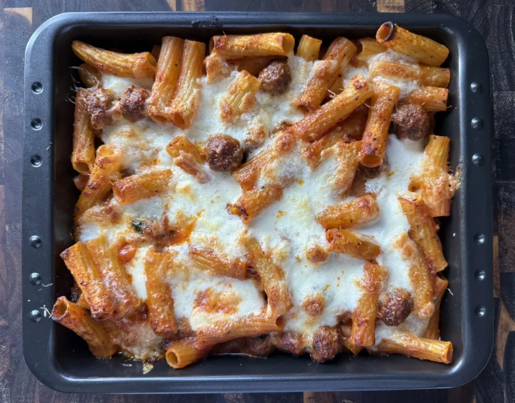 Ziti al forno con polpette